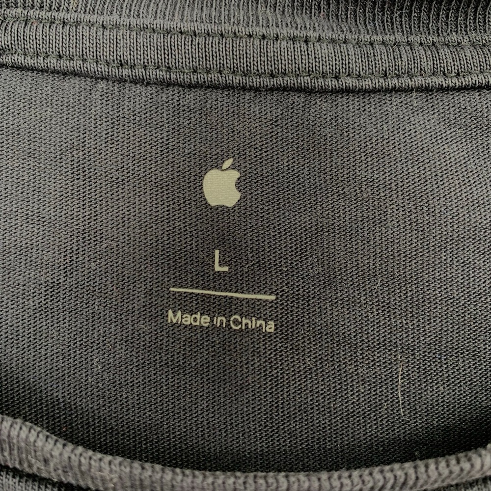 Apple Campus Zippered Mouth Emoji Black TShirt SZ L Rare Employees Only Collect‎ - Picture 3 of 10